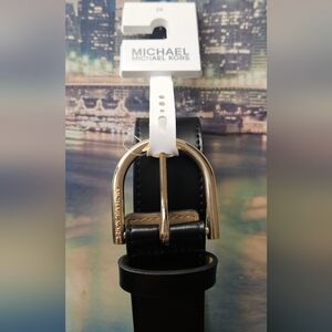 MICHAEL Michael Kors Black Leather Belt NWT